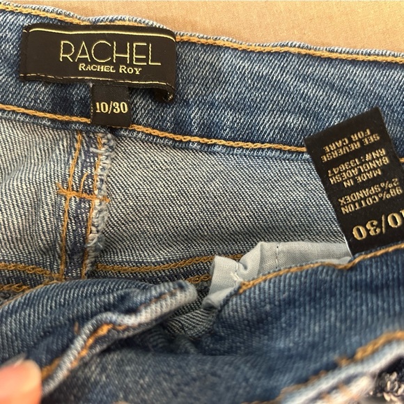 Rachel Roy Blue Distressed Women Trendy Girlfriend Jeans Sz-10. X16 - Picture 5 of 9